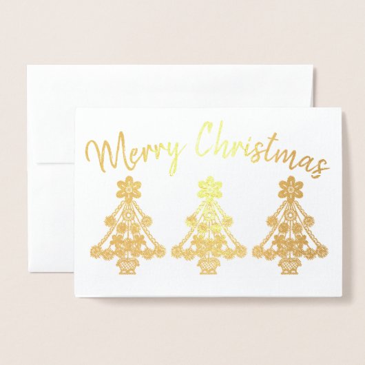 Drei komplizierte Weihnachtsbaum-Konturen nach Maß Folienkarte (Vorderseite mit Umschlag)