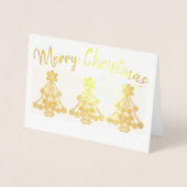 Drei komplizierte Weihnachtsbaum-Konturen nach Maß Folienkarte (Vorderseite)