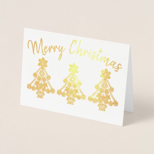 Drei komplizierte Weihnachtsbaum-Konturen nach Maß Folienkarte (Vorderseite)