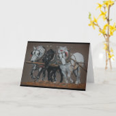 Drei König-Pflug Pferdegruß Karte (Gelbe Blume)