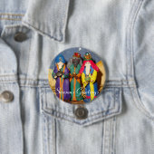 Drei Könige mit Geschenken für das Baby Jesus Weih Button (Beispiel)