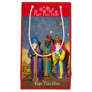 Drei Könige mit Geschenken für das Baby Jesus Weih Kleine Geschenktüte