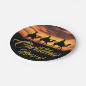 Drei Könige reiten Kamele | Weihnachts-Segnungen Pappteller (Schrägansicht)