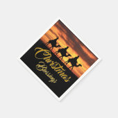 Drei Könige reiten Kamele | Weihnachts-Segnungen Serviette (Ecke)