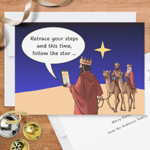Drei Könige Satnav Stern Lustige Weihnachten