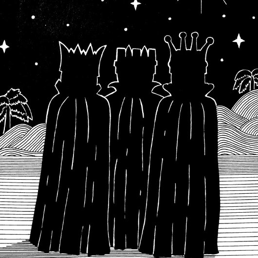 Drei Könige Sterne Schwarz-Weiß Weihnachtsdesign Geschenkpapier