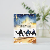 Drei Könige Weihnachtsgrüße religiöse Postkarte (Stehend Vorderseite)