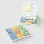 Drei Königreiche Steinuntersetzer (Seitenansicht)