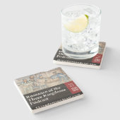 Drei Königreichepodcast-Kalkstein-Untersetzer Steinuntersetzer (Seitenansicht)