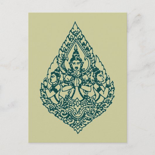 DREI KOPF BUDDHA PRAYING LAO, THAI & CAMBODA POSTKARTE (Vorderseite)