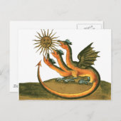 Drei-Köpfe-Alchimie-Drache und Sun Postkarte (Vorne/Hinten)
