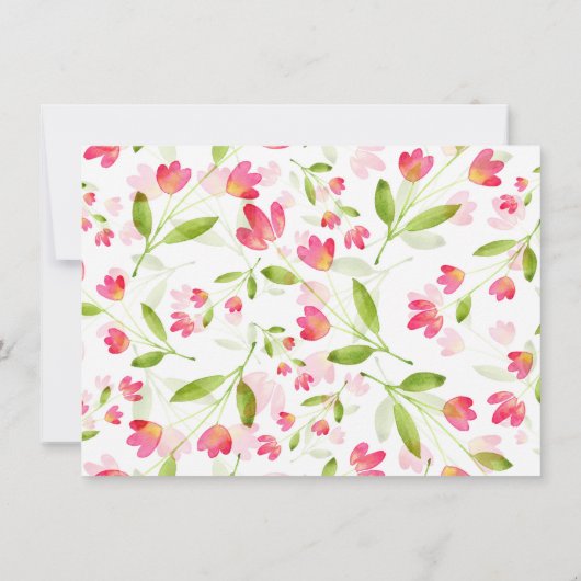 Drei Korallenrosa-Muster Dankeskarte (Rückseite)