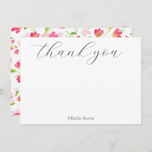 Drei Korallenrosa-Muster Dankeskarte