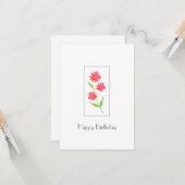 Drei korallenrosa Wasserfarben Karte (Vorderseite/Rückseite Beispiel)