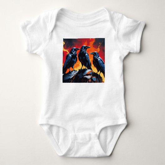 Drei Krähen Baby Strampler (Vorderseite)