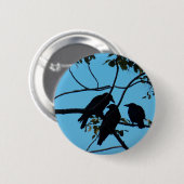 Drei Krähen in einem Baum Button (Vorne & Hinten)