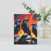 Drei Krähen Postkarte (Stehend Vorderseite)