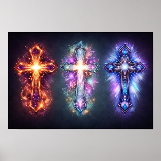 Drei-Kreuz-Kunst Poster (Vorne)