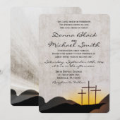 Drei Kreuz-religiöse Hochzeits-Einladung Einladung (Vorne/Hinten)