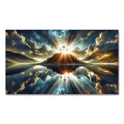 Drei Kreuze am See Magnetische Visitenkarte (Vorderseite)