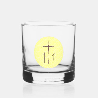 Drei Kreuze auf Calvary Gelb Whiskyglas