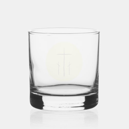 Drei Kreuze auf Calvary Gelb Whiskyglas (Rückseite)