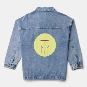 Drei Kreuze auf Golgota Jeansjacke