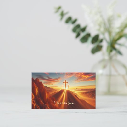 Drei Kreuze in der Wüste Visitenkarte (Stehend Vorderseite)