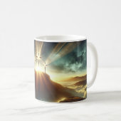 Drei Kreuze in einer Himmlischen Landschaft Kaffeetasse (VorderseiteRechts)
