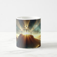 Drei Kreuze in einer Himmlischen Landschaft