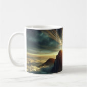 Drei Kreuze in einer Himmlischen Landschaft Kaffeetasse (Links)