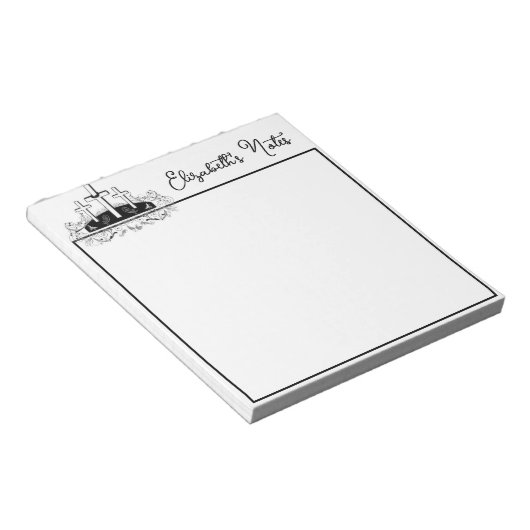 Drei Kreuze personalisiert Notizblock (angewinkelt)