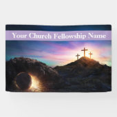 Drei Kreuze Sonnenuntergang Osterkirche Banner (Horizontal)