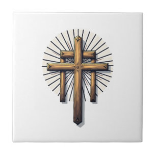 Drei Kreuze Vintage Gravur Faith Tee (1) Fliese