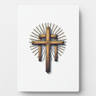 Drei Kreuze Vintage Gravur Faith Tee (1) Fotoplatte