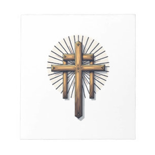 Drei Kreuze Vintage Gravur Faith Tee (1) Notizblock