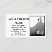 Drei Kreuzungen leeres Grab Schwarz-weißer Kirchen Visitenkarte (Vorderseite)