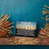 Drei Kreuzungen Psalm 23 Sonnenuntergang Bibelvers Fotoplatte (Seite)