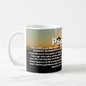 Drei Kreuzungen Psalm 23 Sonnenuntergang Bibelvers Kaffeetasse (Links)