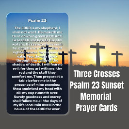Drei Kreuzungen Psalm 23 Sunset Memorial Prayer Ca Visitenkarte