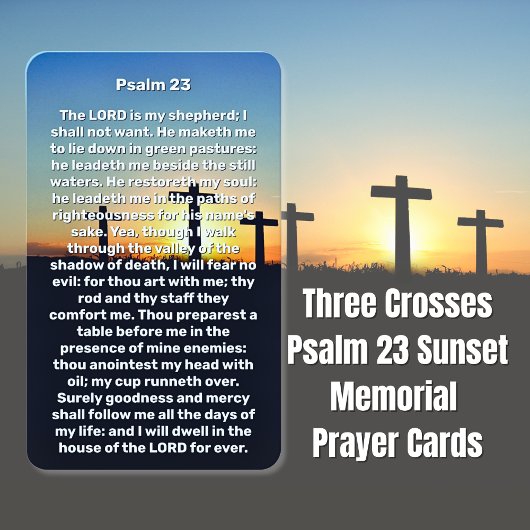 Drei Kreuzungen Psalm 23 Sunset Memorial Prayer Ca Visitenkarte