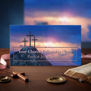 Drei Kreuzungen Rosa Sunrise Church Visitenkarte