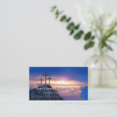 Drei Kreuzungen Rosa Sunrise Church Visitenkarte (Stehend Vorderseite)