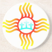 Drei Kreuzungen Zia Symbol für New Mexico Getränkeuntersetzer (Vorne)