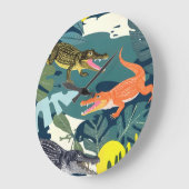 Drei Krokodile Große Wanduhr (Winkel)