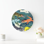 Drei Krokodile Große Wanduhr (Zuhause)