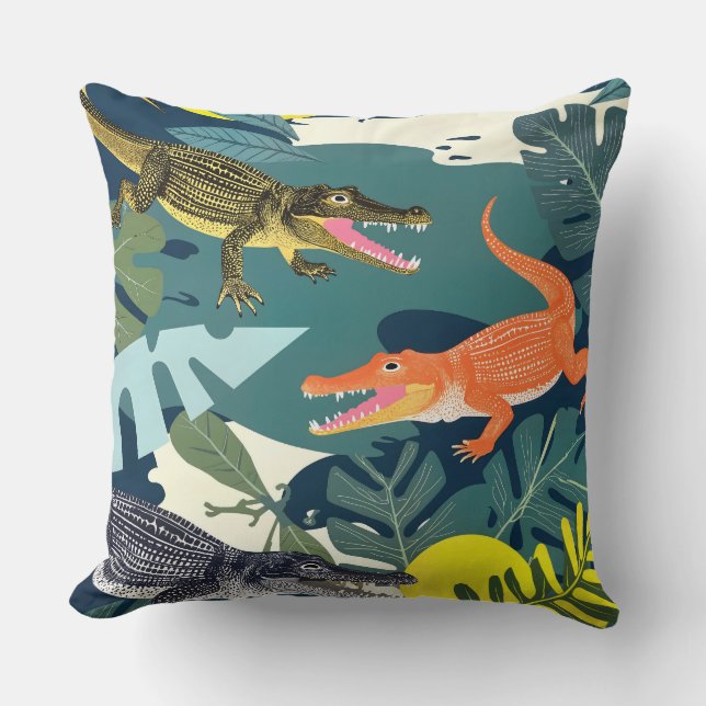 Drei Krokodile Kissen (Vorderseite)