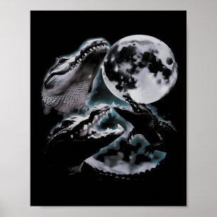 Drei Krokodile Mond Funny 3 Alligator Toter Mond  Poster