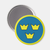 Drei Kronen Schwedische Insignien Magnet (Vorderseite/Rückseite)