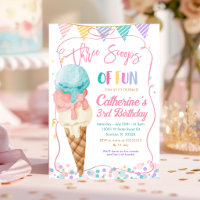Drei Kugeln Spaß 3. Geburtstags-Eiscreme-Party